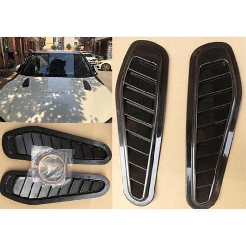 2x Auto Car Decorative Air Flow Intake Scoop Turbo Bonnet Vent Cover Hood Fender