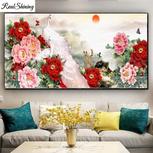 5D Diy Diamond Painting Peony Peacock Flower Diamond Embroidery Crystal Square Round Diamond Mosaic Cross Stitch decor N893