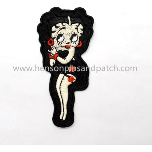 9.8*4.7cm Retail and stock cartoon girl embroidery cloth patch