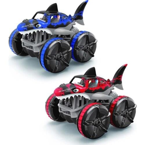 Amphibious Shark Car 2.4G Waterproof Remote Control Amphibious Grass Land Driving Shark Light RC Car