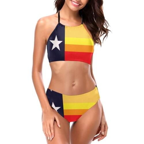 Bikinis New Houston Throwback Texas Champ Jersey Flag sexy 2021 Women Swimsuit Low Waist 2 piece woman set R333 Women Beach wear