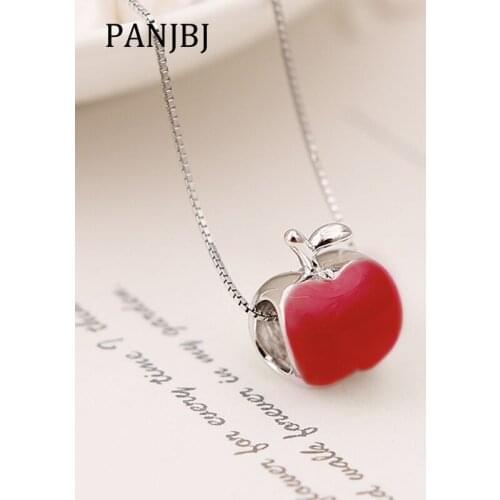 New 100% 925 Sterling Silver Bead Charm Red Apple Pendant Enamel Charms Beads Jewellery Fit Pandora Bracelets DIY Women Jewelry