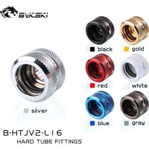 Bykski B-HTJV2-L16, OD16mm Extended Type Hard Tube Fittings, G1/4 Adapters For OD16mm Hard Tubes