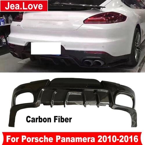 Real Carbon Fiber Rear Diffuser Bumper Lip Rear Decoration For Porsche Panamera 2010-2016