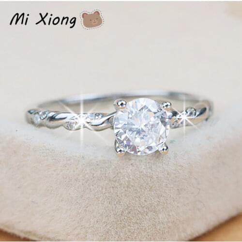 Mi Xiong S925 Sterling Silver Unique Craft Carat Diamond Ring Luxury Shining Exquisite Ladies Engagement Wedding Brand Jewelry