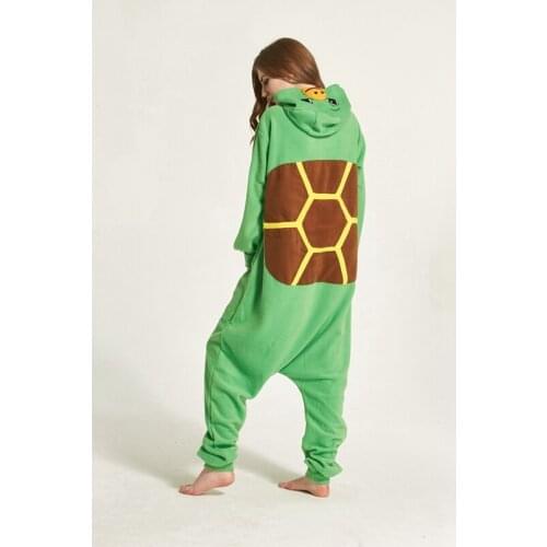 Turtle Animal Cosplay Costume Onesie Hoodie For Adult Women Men Halloween Holiday Party Fleece Full Length