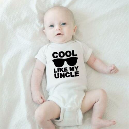 Cool Like My Uncle Summer Funny Infant Bodysuit Newborn Baby Boys Girls Cotton Jumpsuit Fashion Clothes Cute Print Playsuit