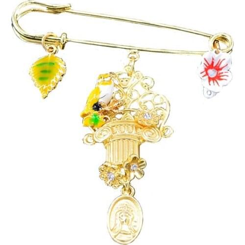 Fashion Women Brooches Rhinestone Brooch Gold Color Metal Bouquet Brooches Pin Bridal Wedding Jewelry Gift Accessories