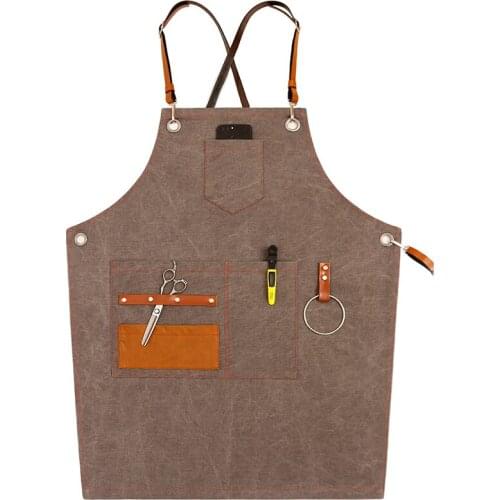 Fashion Nordic style unisex denim apron Coffee shops work cleaning aprons for woman kitchen Baking daidle