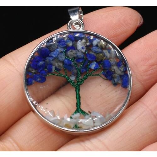 Natural Stone Pendant Reiki Heal Lapis lazuli Gravel for Charm Jewelry Making DIY Necklace Bracelet Accessories