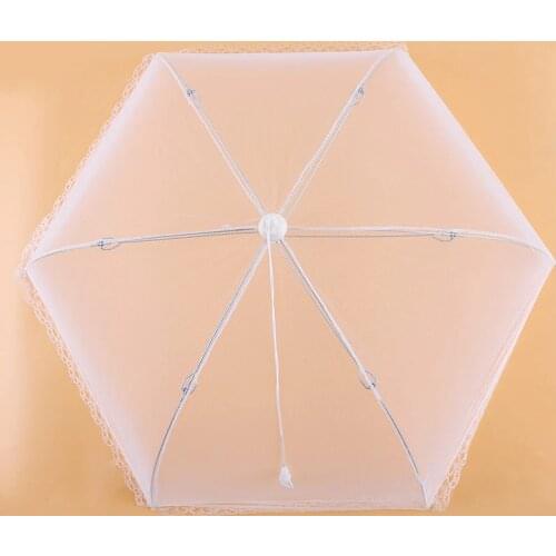 New Mesh Food Cover Dish Umbrella Collapsible Protector Tent Keep Out Flies Bugs Kitchen Tool Detachable Dish Folding Cover