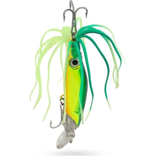 1PCS Hard Fishing Lure Fish Bait 45g 6 Color Squid High Carbon Steel Hook Octopus Crank For Artificial Tuna Fishing Tool