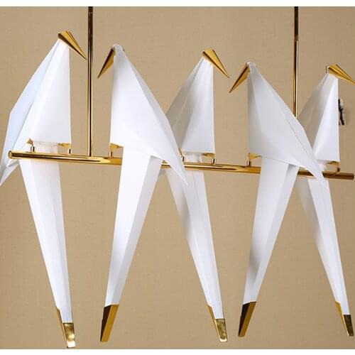 Modern Nordic Paper Crane Pendant Lights Bird Iron Wall Lamp Bedside Lamp for Loft Bedroom Living Room Restaurant Pendant Lamps