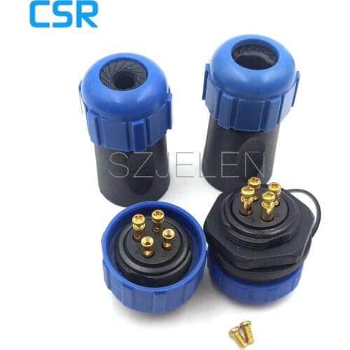 SP2110, No need to weld (connect by the metal screw) waterproof Connector 4pin plug and socket , outdoor link wire connector