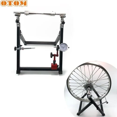 OTOM Motorcycle Hub Repair Stand Rack Universal Parking Holder Adjustable U-Shaped Balance Frame Bracket Fixing Calibration Tool