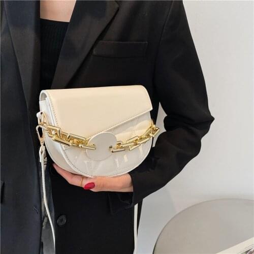 Thick Chain Crossbody Bags For Women New In Thread Small PU Leather Shoulder Bag Female Vintage Purse and Handbags