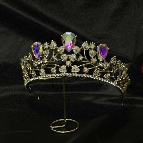 Retro Tiaras and Crowns Baroque Headbands for Women Girls Bride Wedding Hair Jewelry Accessories Bling Rhinestone Headwear
