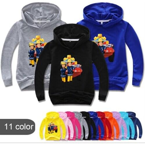 Spring Autumn 3D Fireman Sam Hoodies for Teens Girls Boys Toddler Kids Cartoon Anime Sweatshirt Children Pullover Tops Coat