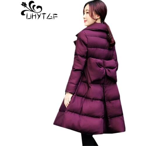 Женские стильные пуховики UHYTGF China At AliExpress