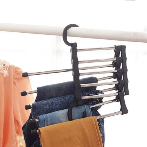 Hanger Pants Scarf Skirt Storage Clothing Hanger Non Slip Stainless Steel Portable Multi-Functional Clothes Hanger