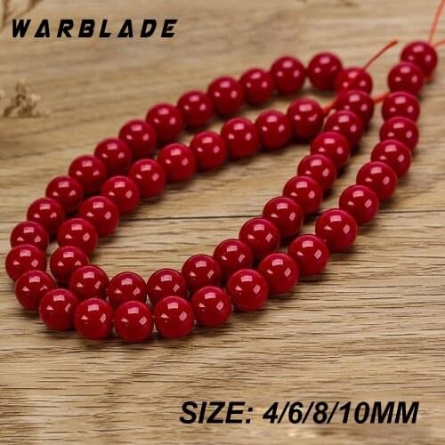 WBL High Quality Natural Stone Dark Red Coral Beads Round Loose Beads 4mm 6mm 8mm 10mm For DIY Bracelet Necklace Jewelry Making