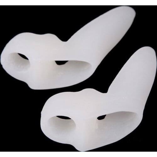 1 Pair Silicone Gel Foot Fingers Two Hole Toe Separator Thumb Valgus Protector Bunion Adjuster Hallux Valgus Guard Feet Care