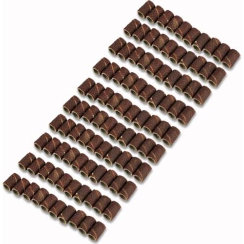 100PCS Grit 80 120 180 Sanding Sandpaper Circle Nail Art Sanding Bands File Dremel Accessories Rotary Tool Replacement Bits Kits