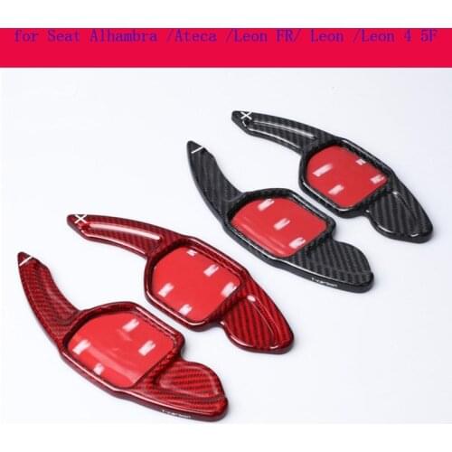 Car Accessories 2PCS Carbon Fiber DSG Steering Wheel Shift Paddle Shifter for Seat Alhambra /Ateca /Leon FR/ Leon /Leon 4 5F