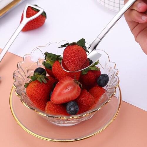 2021 creative 304 stainless steel coffee spoon teaspoon spade spoon retro dessert spoon watermelon spoon ice spoon