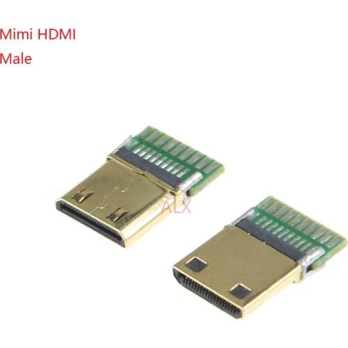 5PCS MINI HDMI 19PIN 19P MALE PLUG connector with PCB Board Solder Type test board