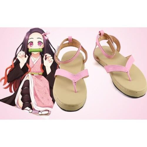 Anime Comic Demon Slayer Kimetsu no Yaiba Cosplay Shoes Kamado Nezuko Cosplay Shoes Halloween Party Daily Leisure Shoes