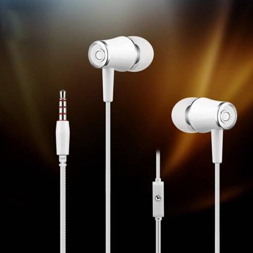 Bass Stereo Earbuds In-Ear Earphones Wire Control with Mic for Smartphone 3.5mm Wired Headset Noise Cancelling Music Earpiece