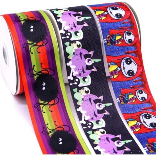 Free shipping 50 yard cartoon printed grosgrain ribbon 31245