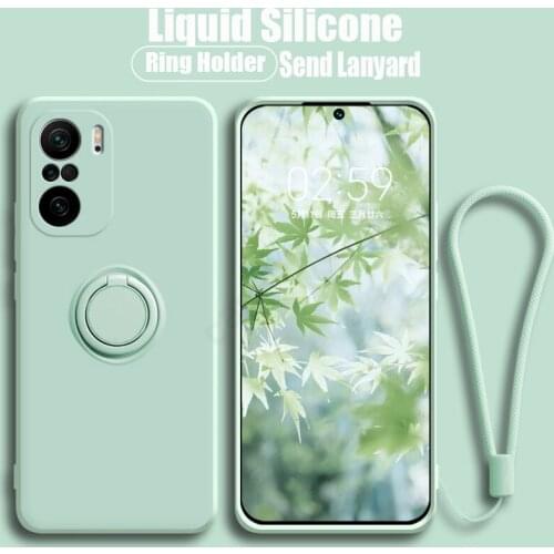 Liquid Silicone Magnetic Ring Holder Case For Xiaomi Redmi note 10 9 Pro 10S 9S 5G MI 11 10 Lite Pro Ultra MI 10T Lite Pro Cover