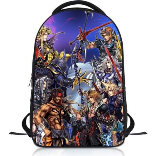 Game Final Fantasy Students Backpack School Bag Children Cartoon Knapsack Boys Girls Rucksack Bookbag Kids Satchel