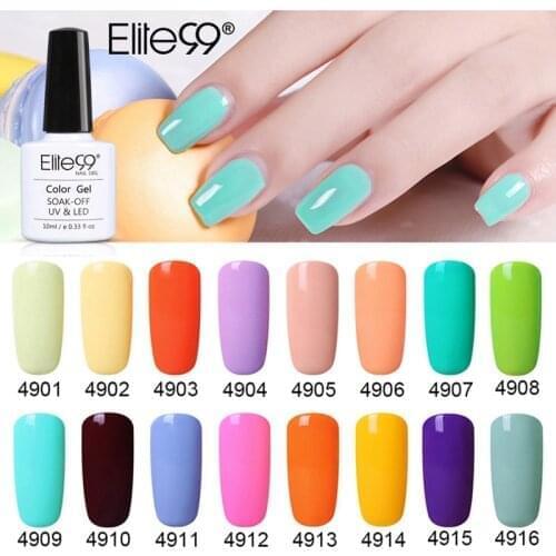 Elite99 10ml Macaron UV Gel Nail Polish Hybrid Semi Permanent Nail Art Manicure Lacquer Soak Off Summer Color Nail Gel Polish