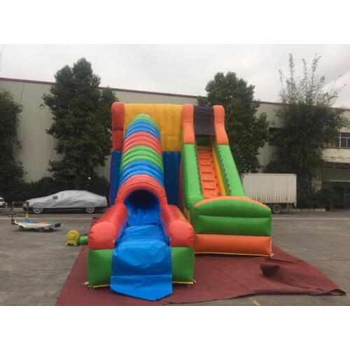 Hot sale outdoor movable giant inflatable dry slide for amusement park