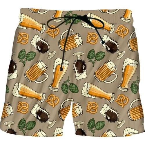 IFPD 3D Printed Beer Hot Sale Shorts Mens Cheers Summer Beach Shorts Hip Hop Harajuku Casual Breathable Short Pants Streetwear