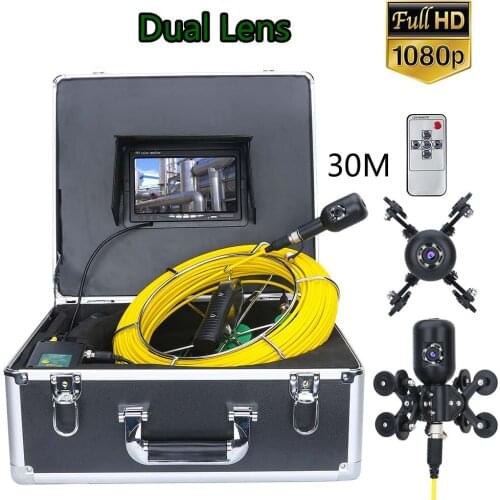 7inch 30M/50M 1080P HD Dual Camera Lens Drain Sewer Pipeline Industrial Endoscope Pipe Inspection Video Camera