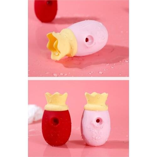 Crown Tongue Licking And Sonic Sucking Vibrating Egg Breast Massager Oral Love Silicone Stimulating Pudendum Back Court Licking