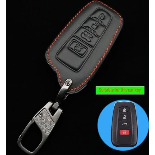 4 Buttons Leather Car Key Cover For Toyota Chr C-Hr Land Cruiser 200 Avensis Auris Corolla Rav4 Prius Prado Camry Crown Yaris