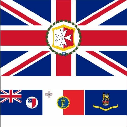 Malta Historical 1875-1964 Flag 3X5FT 100D Polyester Double Stitched High Quality Governor Malta 90X150CM Banner