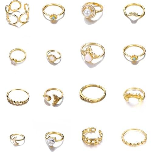 Fashion Crystal Zircon Star Signet Rings For Women Punk Jewelry Best Friend Gifts Stackable Statement Rings For Femme 2021 BFF