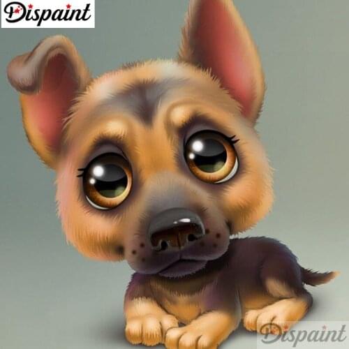 Dispaint Full Square/Round Drill 5D DIY Diamond Painting "Color dog scenery" 3D Embroidery Cross Stitch 5D Home Decor A10376