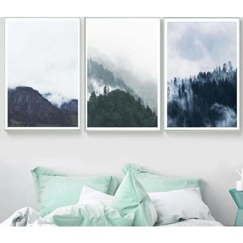 Nordic Forest Posters And Prints Lanscape Wall Art Canvas Painting Scandinavian Decoration Cuadros Wall Pictures For Living Room