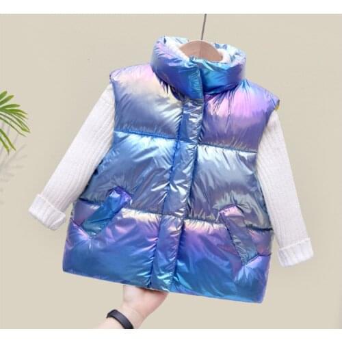 2020 new Childrens Down Vest Autumn Winter Baby Boys Girls Warm Outerwear Waistcoat Toddler Kids Fille Dazzling blue Coats