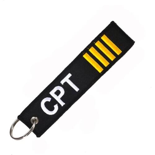 Novelty Mobile Phone Strap Double-sided Captain Key Chain Jewelry Safety Tag Embroidery CPT Phone Straps Holders