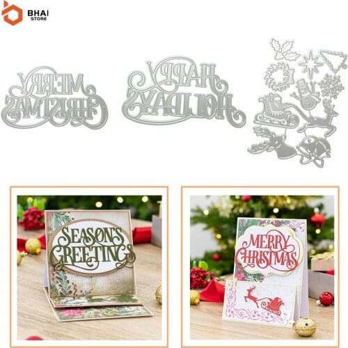 New Design Christmas Congratulations Words Metal Cutting Dies Cut Decoration Scrapbook Paper Card Embossing Decor Craft 2021