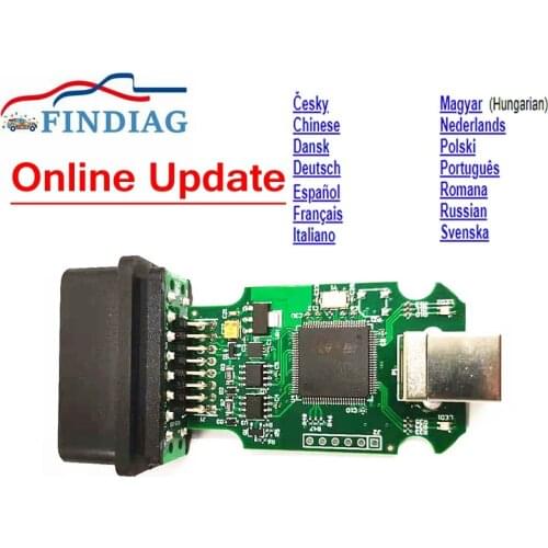 V21.3.0 Online Update V2 STM32F405VGT6 15 Language Unlimited Diagnostic Kline Support New Models For VW For Audi OBDII Interface