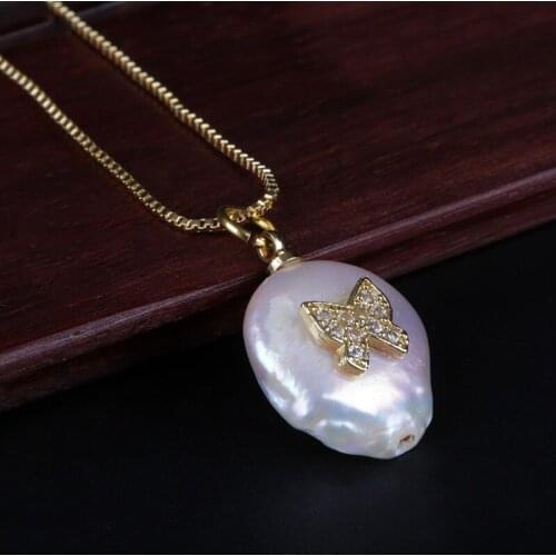 Clear cz paved tiny tie knot charm real flat freshwater pearl bead gold chain sweet chic pendant choker necklace for women